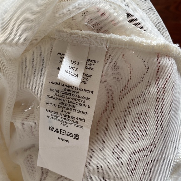 Anthropologie Lace Ivory Long Sleeve Mock Neck, Women’s Small - Picture 4 of 12